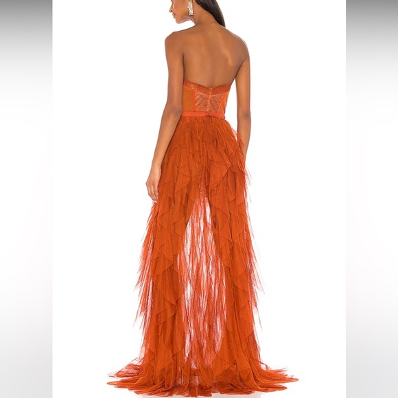 (NEW) FOR LOVE AND LEMONS x REVOLVE Bustier Gown in Rust - Picture 2 of 4